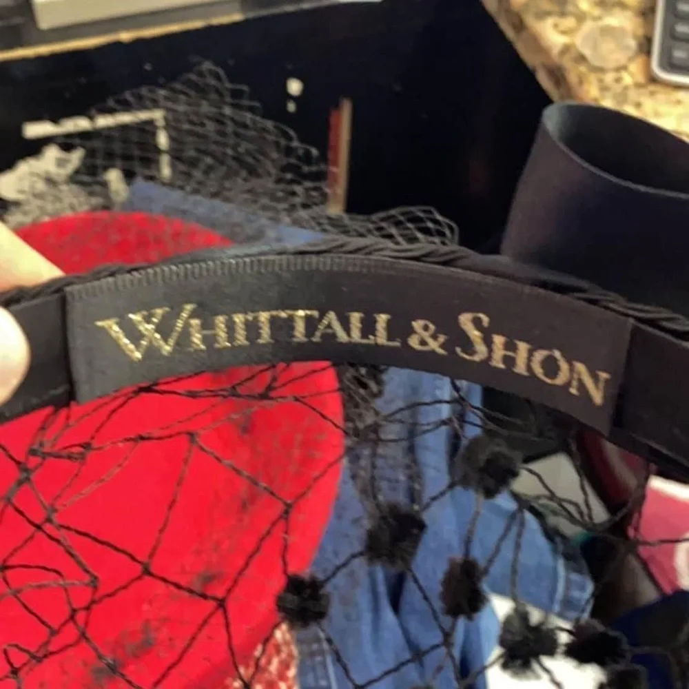 Whittall & Shon Black Fascinator Headband with Bow & Net Veil